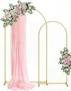 7.2FT & 6FT Two-Piece Metal Arch Backdrop Set, Sturdy Balloon Garland Stand for Wedding, Party, Photo Booth, Ceremony, Birthday, Graduation Decorations