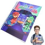 SRVertex 20.5cm A5 Glitter Bound Notebook, PJ Mask Children Spiral Bound Notebook A5 Diary, School Notebook for Kids and Children Gift for Writing and Drawing, Kids Toy for Birthday Gifts