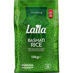 Laila Basmati Rice 10Kg, Aromatic Rice Basmati-Style, 10kg Basmati Rice Long Grain for Biryani, Pilaf or Pulao, Gluten Free Rice, 100% Pure Long Grain Rice