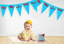 Untumble Aeroplane Theme Triangle Banner for Decoration | 10 feet Triangle Flags for Decoration | Perfect for Plane Theme Birthday Party Decorations