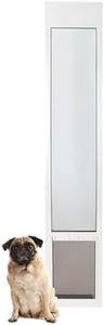 PetSafe Doggy Door for Sliding Glass Doors, Adjustable Height 91 7/16" to 96", No-Cut DIY Install, Aluminum Panel, Ideal for Renters, for Medium Dogs Up to 40 lb, (White, Medium)