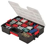 CRAFTSMAN Stackable Storage Organizers with Removable Dividers, 2 Pack Hardware Box Storage for Screws, Nuts, Nails, Bolts (CMST60932)