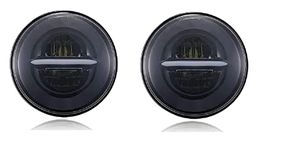 AUTO MT 2PC SET 7INCH minus headlight car projector lamp bulb Headlamp 90W LED HEADLIGHT 12V-80V, 7INCH Headlight FOR MAHINDRA Thar 2020 Jeep MARUTI GYPSY KING-2 Pieces With Clear Vision