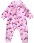 Swimbubs Baby Swimming Warm Suit Boys Fleece Lined Wetsuit Girls UV UPF50 Sun Protection Swimsuit (6-12 Months, Pink Dolphin)