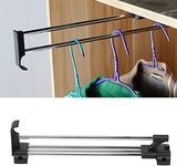 Stainless Steel Wardrobe Rail Tube, Extendable Pull Out Closet Rod Sliding Wardrobe Closet Rod Adjustable Clothing Organizer Holder Extendable Wardrobe Rail Tube Rod