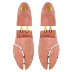 TONGZANER Cedar Shoe Tree for Men Women Red Cedar Wooden Adjustable Shoe Stretcher with Twin Tubes (Small)