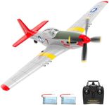 VOLANTEXRC RC Plane, 4 Channel Remote Control Airplane Fighter RTF with 6-Axis Gyro, 3 Modes & Aerobatics Easy to Fly, 2.4GHz Radio Controlled Aircraft for Beginners, Boys & Adults, P51D Mustang, Red