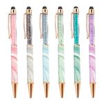 6 PCS Retractable Ballpoint Pens With Stylus Tip Creative Stylus Pen Stylus Touch Pen for Screens, Funny Stationery Pen Black Ink Pens Office Supplies for Aldult Student Colleagues Nurse Gift