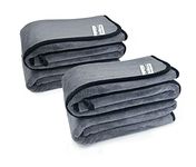 SOFTSPUN Microfiber Super Absorbent Cloth 500 GSM 35X75 Cms Pack of 4 Grey! Edge Towel Set Extra Thick Microfiber Cleaning Cloths Perfect for Bike Auto Cars Both Interior and Exterior.……