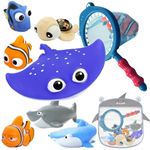 ISEAINNO Finding Dory Nemo Bath Toys for Kids No Hole Mold Free Bath Toys for Toddlers with Storage Bag for Bath Shower Birthday Gifts Summer Beach Pool Activity, Perfect for Children's Day Present