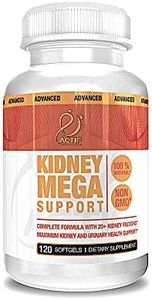 Actif Kidney Mega Support with 10+ Advanced Factors, Non-GMO, Fast Acting, Made in USA, 120 Count