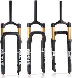 ZTZ 26 * 4.0 inch Fat Tire MTB Air Suspension Fork - Ultralight Rebound Adjustment Front Fork,120mm Travel, 135mm Spacing Hub,9mm QR,Crown Lockout, Ideal for Snow Beach XC Mountain Bikes