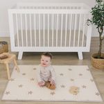 Bubba Bear Baby Play Mat, Floor Foam Playmats for Babies, Foldable Matt Gyms Playmat for Kids & Infants, Large Padded Waterproof Mats for Crawling & Playing, Soft Folding Wipeable (120 x 90 cm, Beige)