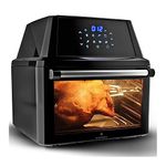 ChefWave Air Fryer Oven - 16 Quart Air Fryer, Rotisserie, Dehydrator Combo Oven - Deluxe Countertop Cooker with 10 Skewers, Baking Steak and Fish Cage, Rack, Trays, Cooking Accessories, Recipes