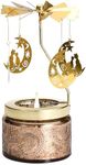 Lavault Mesmerizing Candle Mobile Carousel - Spinning Candle Holder Designed for Relaxing Atmosphere - Rotary Candle Carousel - Quality Materials for Long-Lasting Use - Easy to Clean - Gold Moon Cat