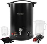 FAST MELT 20L Electric Wax Melter for Candle Making, 1400W Large Wax Melting Pot with Pour Spout, 30–110°C Temp Control, Stainless Steel Wax Heater with Heat Gun, Gloves & Measuring Cup, AC 120V