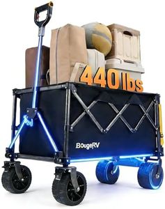 BougeRV Electric Utility Wagon with 133Wh Battery, Foldable Garden Cart, 4" All-Terrain Outdoor Motor-Driven Wagon for Slopes up to 15°, Ideal for Camping, Gardening (Battery Charger NOT Included)