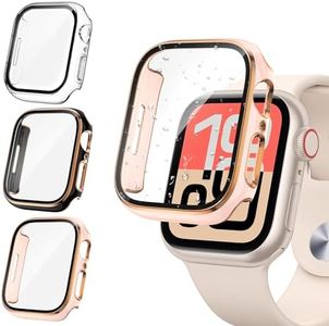 Tensea [3PCS for Apple Watch Screen Protector Case 40mm SE 3/SE 2rd Generation/SE/Series 6/5/4 Accessories, iWatch Protective Face Cover for Women Men, Bumper Tempered Glass for iPhone Watch 40 mm