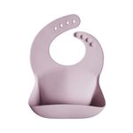 Mushie Silicone Baby Bib | Adjustable Fit Waterproof Bibs (Pale Mauve)