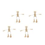 Wooden Pegs Unfinished Wooden Peg Doll Adjustable Wood Peg People Doll Robot Paintable Bodies Figures for DIY Arts Crafts Peg Game Party Favor Kids Gifts Wooden Peg Dolls