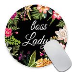 SSOIU Boss Lady Mouse Pad - Floral Boss Lady Funny Mouse Pad 7.87X7.87 Inch (200mmX200mmX3mm)