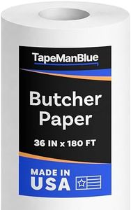 White Butcher Paper Roll, 36 inch x 2160" (180'), Made in USA, 40 lb. Food Grade Roll of Butcher Paper for Smoker, Wrapping, or Storing Meats, BBQ Accessories, Unwaxed and Uncoated