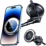 VANMASS Ultra Magnetic Car Phone Holder [2024 Strongest Magnet] for MagSafe Car Mount Suction Cellphone Stand for Dashboard Windshield Vent,Dash Mobile Accessories for iPhone 16 15 14 13 12 11 Android