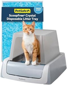 PetSafe Scoop Crystal Pro Automatic Self Cleaning Cat Litter Box (27.6x19.1x16), Comes with 1 Disposable Litter Tray (Grey)