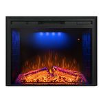 Benrocks 30'' Electric Fireplace Insert, Touch Screen, Remote Control, Recessed Electric Stove Heater, Timer, 5 Flame Brightness, 3 Colors Top Light, Overheating Protection, 750W/1500W