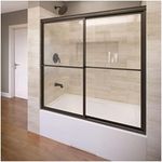 Basco DLXH05A5958CLOR Deluxe Sliding Tub Door, 57-59 in. Wide x 58 in. High, Oil Rubbed Bronze, Obscure Glass