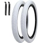 SIMEIQI Pair of 18"x2.125" Bike Tires White Wall for Replacement Tire Kid's Bicycle (18x2.125)