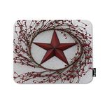Mugod Mousepad Western Country Red Stars Berries Patio Print Anti-Slip Natural Rubber Gaming Mouse Pad Rectangle Mouse Pads for Computers Laptop 7.9x9.5 Inches