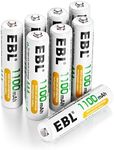 EBL 8 Pack AAA 1100mAh High Capacity Rechargeable Batteries 1.2V Ni-MH AAA Battery (Battery Case Included)