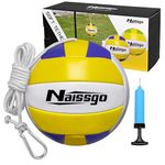 Naissgo Tetherball Ball and Rope, Soft Tetherball Set with Metal Hook and Ball Pump with Needle - Great for Family,Adults,Tether Ball Backyard Game Outdoor Play