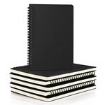 EUSOAR Spiral College Ruled Notebook, A5 6packs 5.5x8.3" 120 Pages Lined Travel Writing Notebooks Journal, Memo Notepad Sketchbook, Office Business Subject Diary Ruled Spiral Book Journal-Black