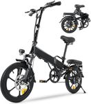 iScooter Electric Bike for Adults Teens, 14"/16" Folding Electric Bicycle, E bike with Shock Suspension, 3 Riding Modes, 45KM/55KM Range, 20MPH Max Speed, Compact Foldable Ebike