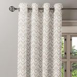 IXORA DECOR Home 100% Cotton 7 feet Geometric Beige and Gray Colour Digital Print Eyelet Premium Door Curtain (one Curtain)