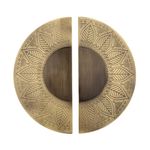 WODIX Mandala Main Door Handle Round Shape 8 inch Antique Finish, 2 pcs (Brass Antique)