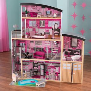 KidKraft Sparkle Mansion Dollhouse – Large Wooden Playhouse for Kids