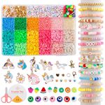 Satmarhz Unicorn Bracelet Making Kit for Girls, Jewellery Making Kit for Kids DIY Clay Bead Set Making, Toys for Girls Age 6-12 Years Old Multicolor