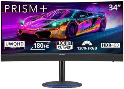 Prism+ X340 Pro Evo 34" Curved Ultrawide Gaming Monitor, 21:9 UWQHD (3440x1440), 180Hz, 1ms MPRT, Adaptive Sync Technology, in-Built 2.1ch Speakers, Ergonomic Stand, Wireless Charging, 3 Yrs Warranty