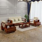 NATRAJ ART & CRAFT Wooden Sofa Set for Living Room and Office Five Seater (5 Seater, Natural Teak Finish, Grey/Brown)