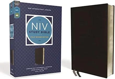 NIV Study Bible, Fully Revised Edition (Study Deeply. Believe Wholeheartedly.), Bonded Leather, Black, Red Letter, Comfort Print