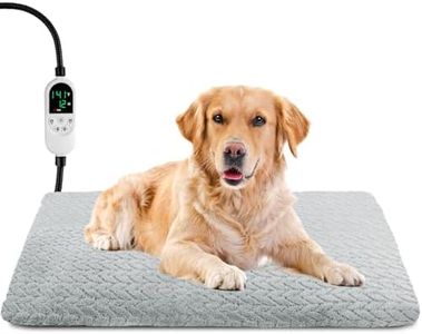 ENJOY PET Pet Heating Pad for Cats Dogs, Heated Dog Bed Indoor Dog Heating Pad with Chew Resistant Steel Cord, 12 Level Timer and Temperature Heated Pet Bed Electric Warming Blanket (28''x16'')
