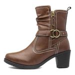 Lilley Marie Womens Brown Heeled Boot - Size 7 UK - Brown