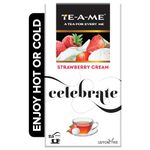 TE-A-ME Strawberry Cream Tea - 25 Tea Bags | Fruit Tea | Non Caffeine Tea | Sugar Free