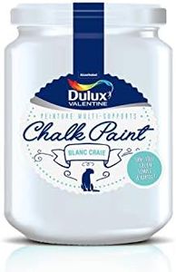 Dulux Valentine Chalk Paint Peinture intérieure de Rénovation - Multi-supports - Couleur : Blanc Craie - 0.4L - 5329870