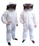 AGS Round hat veil three layer ultra ventilated white beekeeping suit professional bee suit beekeeper beekeeping suit (4XL)