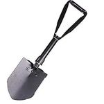 MEETOZ Military Portable Folding Camping Shovel and Pickax, Small Compact Pickaxe with Carrying Pouch, Military Entrenching Survival Multitool for Camping, Hiking, Backpacking, Store, Pouch Included