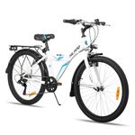 Hiland 24 Inch Kids Bike, 6 Speed Kids Bicycle for boys from 8 9 10 years, White